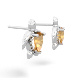Citrine Baby Sea Turtle 14K White Gold earrings E5241
