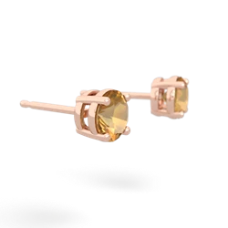 Citrine 5Mm Round Stud 14K Rose Gold earrings E1785