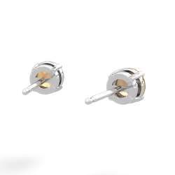 Citrine 5Mm Round Stud 14K White Gold earrings E1785
