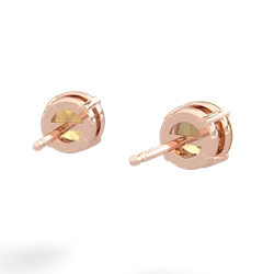 Citrine 6Mm Round Stud 14K Rose Gold earrings E1786