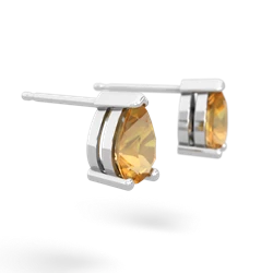 Citrine Teardrop Stud 14K White Gold earrings E1793
