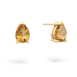Citrine Teardrop Stud 14K Yellow Gold earrings E1793