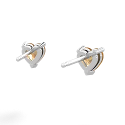 Citrine 5Mm Heart Stud 14K White Gold earrings E1861