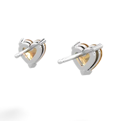 Citrine 6Mm Heart Stud 14K White Gold earrings E1862