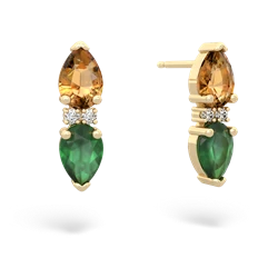 Citrine Bowtie Drop 14K Yellow Gold earrings E0865