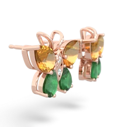 Citrine Butterfly 14K Rose Gold earrings E2215