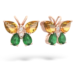 Citrine Butterfly 14K Rose Gold earrings E2215