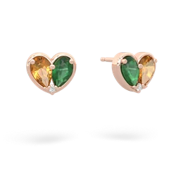 Citrine 'Our Heart' 14K Rose Gold earrings E5072