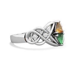 Citrine Keepsake Celtic Knot 14K White Gold ring R5300