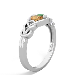 Citrine Celtic Love Knot 14K White Gold ring R5420