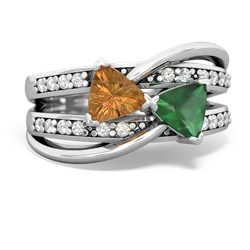 Citrine Bowtie 14K White Gold ring R2360