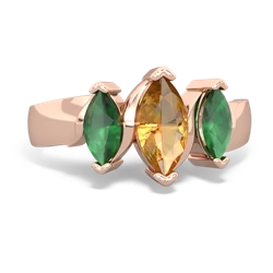 Citrine Three Peeks 14K Rose Gold ring R2433