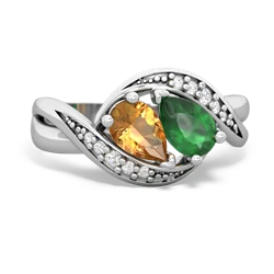 Citrine Summer Winds 14K White Gold ring R5342