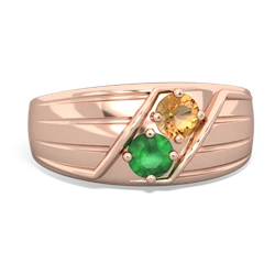 Citrine Men's Streamline 14K Rose Gold ring R0460