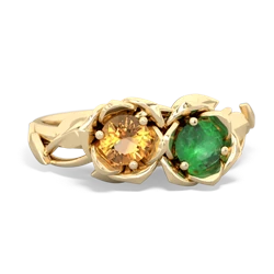 Citrine Rose Garden 14K Yellow Gold ring R5510