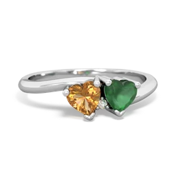 Citrine Sweethearts 14K White Gold ring R5260