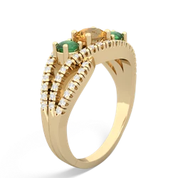 Citrine Three Stone Aurora 14K Yellow Gold ring R3080