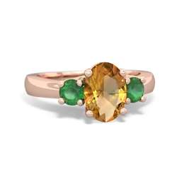 Citrine Three Stone Oval Trellis 14K Rose Gold ring R4024