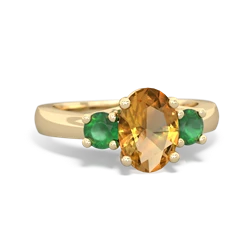 Citrine Three Stone Oval Trellis 14K Yellow Gold ring R4024