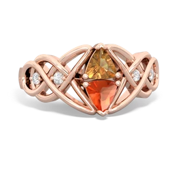 Citrine Keepsake Celtic Knot 14K Rose Gold ring R5300