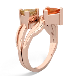 Citrine Split Band Swirl 14K Rose Gold ring R2341