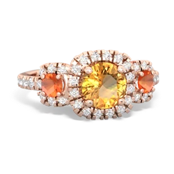 Citrine Regal Halo 14K Rose Gold ring R5350