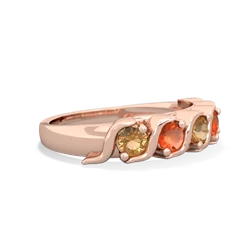 Citrine Anniversary Band 14K Rose Gold ring R2089