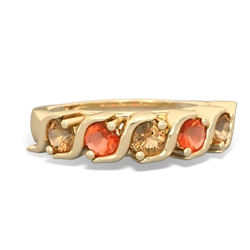 Citrine Anniversary Band 14K Yellow Gold ring R2089