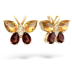 Citrine Butterfly 14K Yellow Gold earrings E2215