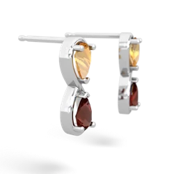 Citrine Infinity 14K White Gold earrings E5050