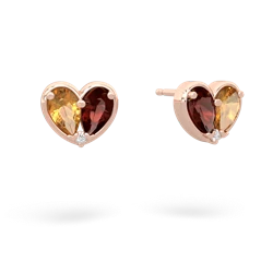 Citrine 'Our Heart' 14K Rose Gold earrings E5072