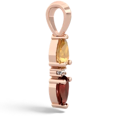 Citrine Bowtie Drop 14K Rose Gold pendant P0865