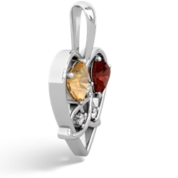 Citrine Celtic Trinity Heart 14K White Gold pendant P5331