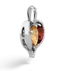 Citrine Two Become One 14K White Gold pendant P5330