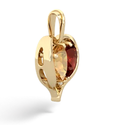 Citrine Two Become One 14K Yellow Gold pendant P5330