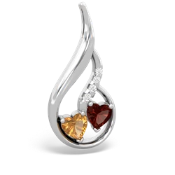 Citrine Keepsake Curves 14K White Gold pendant P5450