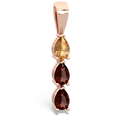 Citrine Dew Drops 14K Rose Gold pendant P2251