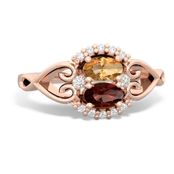 Citrine Love Nest 14K Rose Gold ring R5860