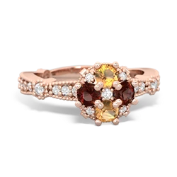 Citrine Sparkling Tiara Cluster 14K Rose Gold ring R26293RD