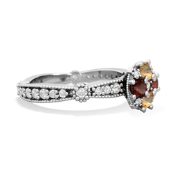 Citrine Sparkling Tiara Cluster 14K White Gold ring R26293RD