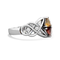 Citrine Keepsake Celtic Knot 14K White Gold ring R5300