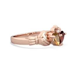 Citrine 'Our Heart' Claddagh 14K Rose Gold ring R2388