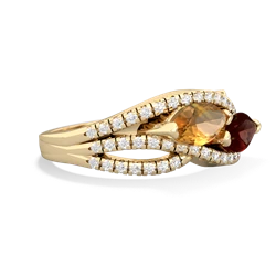 Citrine Diamond Rivers 14K Yellow Gold ring R3070