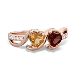 Citrine Side By Side 14K Rose Gold ring R3090