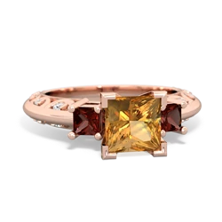 Citrine Eternal Embrace Engagement 14K Rose Gold ring C2001