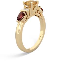 Citrine 6Mm Round Eternal Embrace Engagement 14K Yellow Gold ring R2005