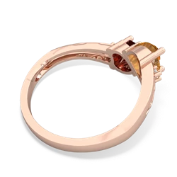 Citrine Snuggling Hearts 14K Rose Gold ring R2178