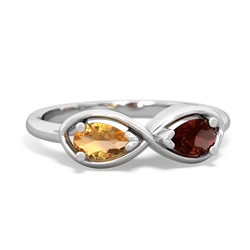 Citrine Infinity 14K White Gold ring R5050