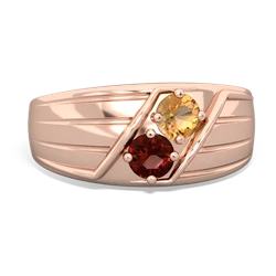 Citrine Men's Streamline 14K Rose Gold ring R0460