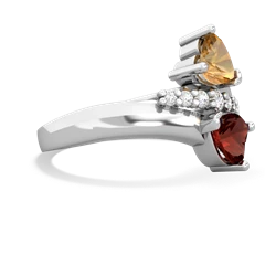 Citrine Heart To Heart 14K White Gold ring R2064